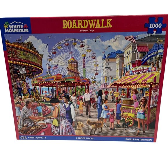 White Mountain Boardwalk 1000 Piece Jigsaw Puzzle By Steve Crisp Bonus Poster - Picture 1 of 3